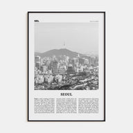 Seoul Travel B&W No 2 Poster