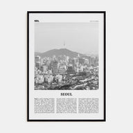 Seoul Travel B&W No 2 Poster