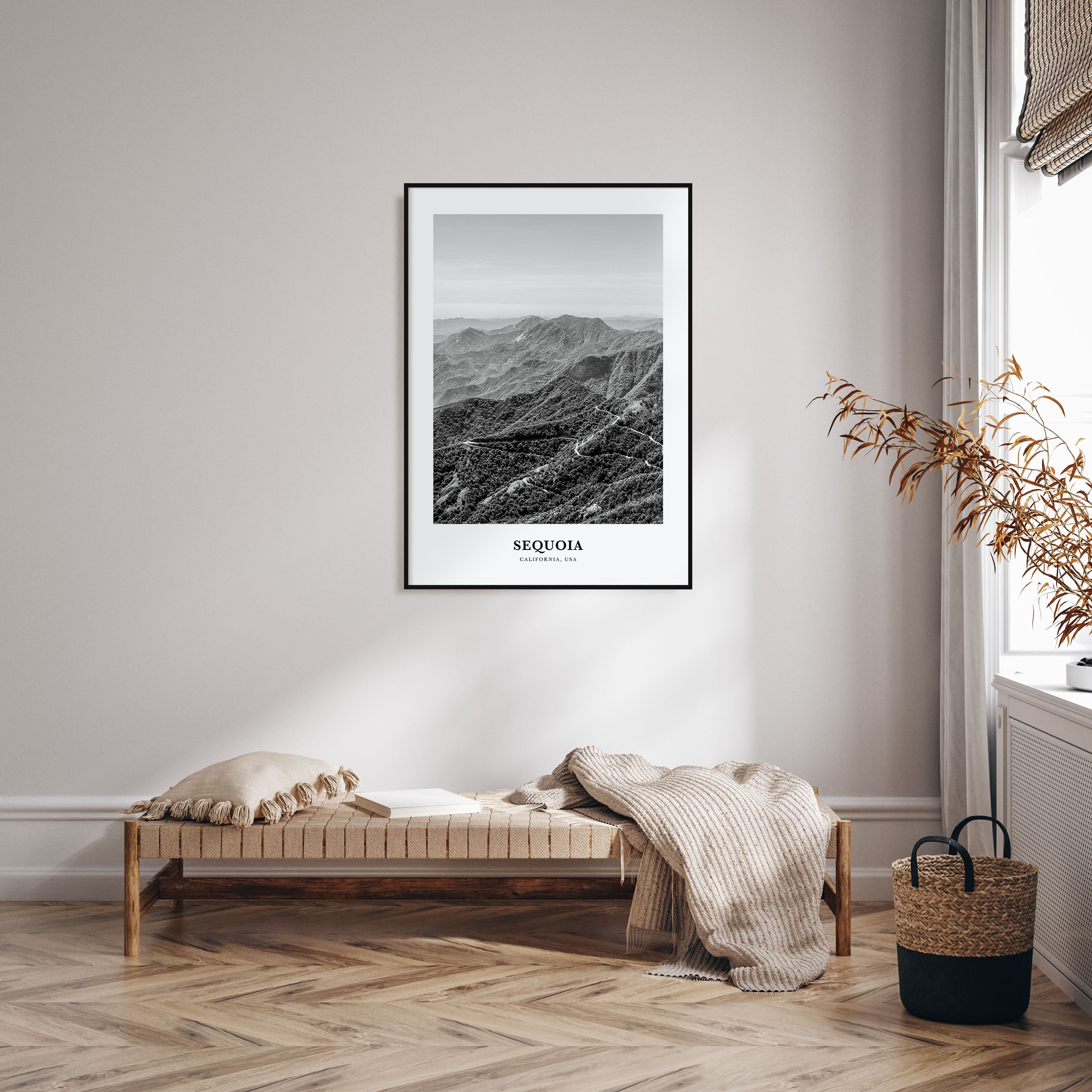 Sequoia National Park Portrait B&W Poster