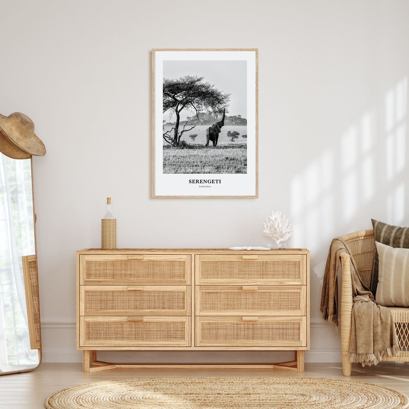 Serengeti National Park Portrait B&W Poster