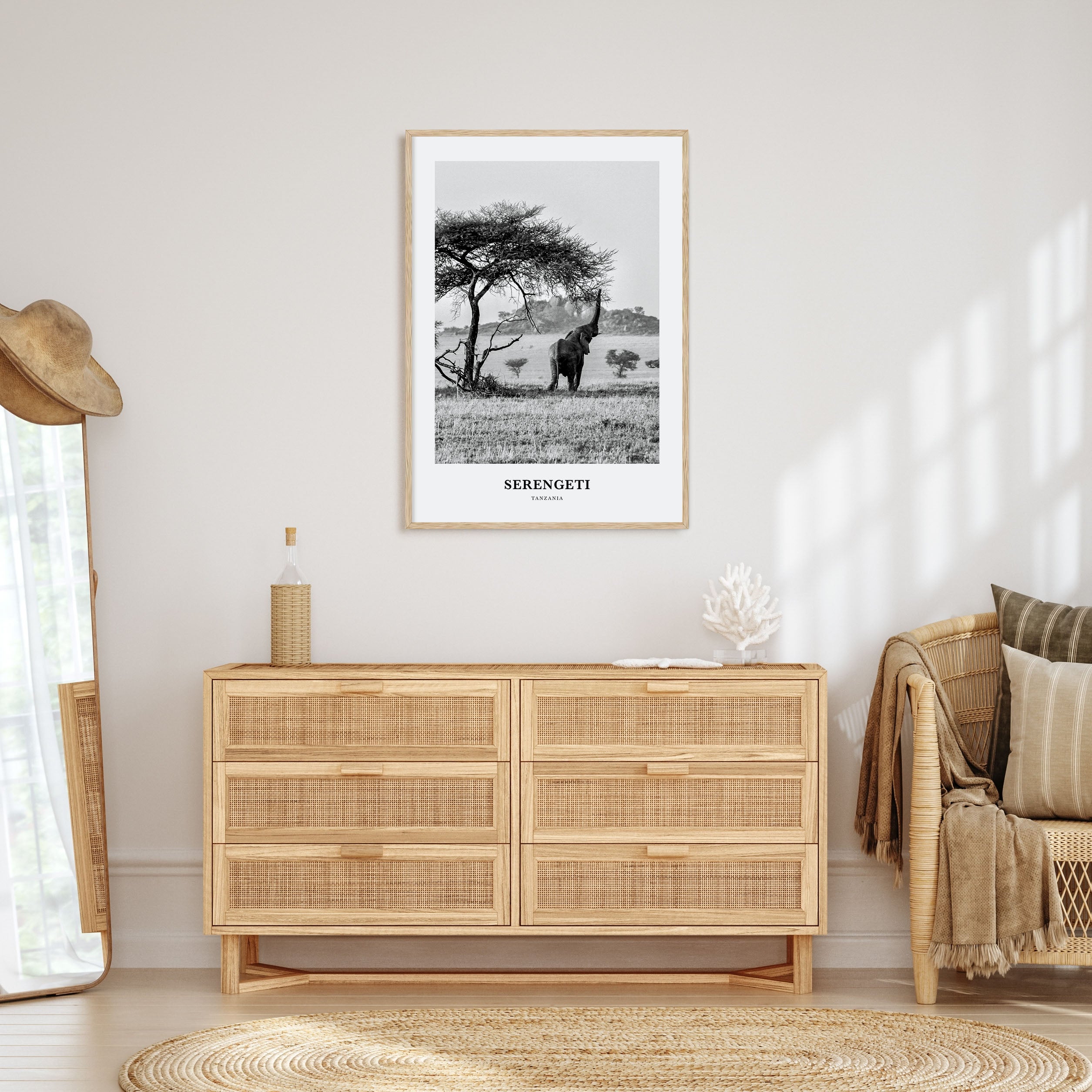 Serengeti National Park Portrait B&W Poster