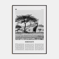 Serengeti National Park Travel B&W Poster