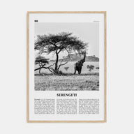 Serengeti National Park Travel B&W Poster