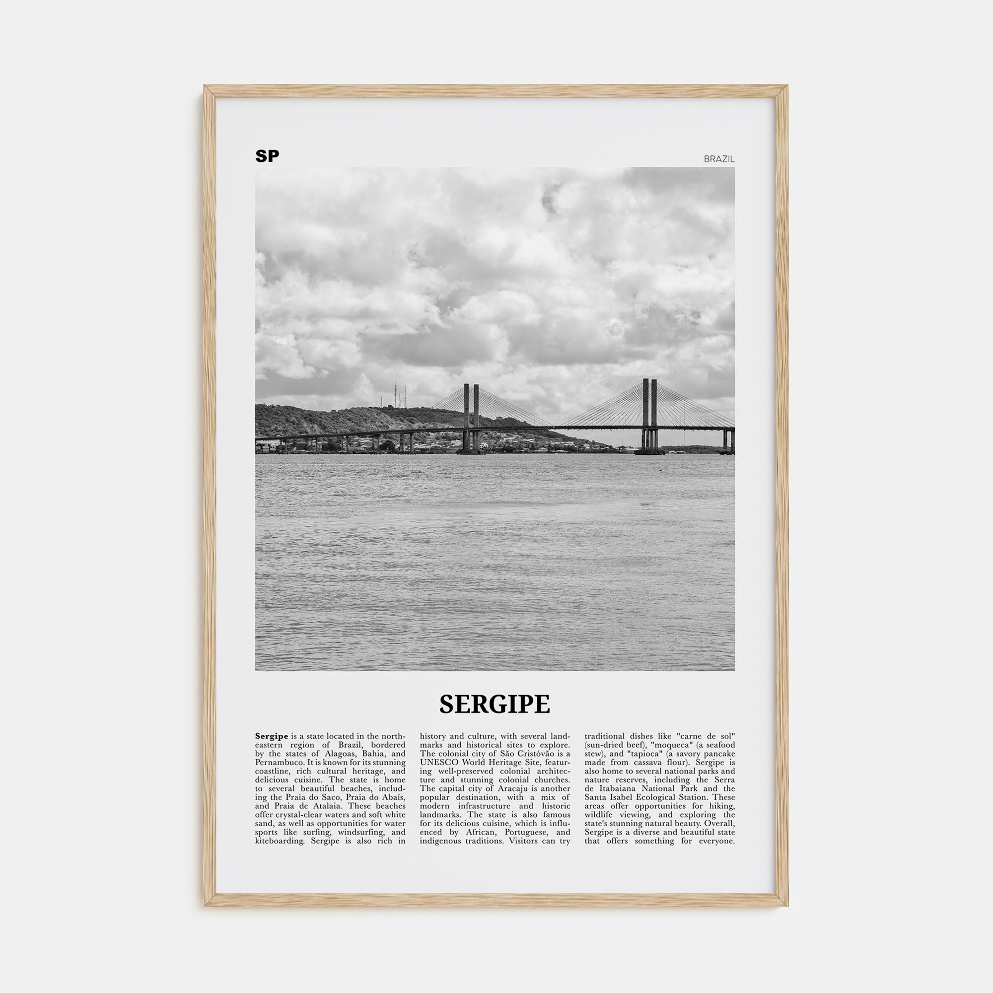 Sergipe Travel B&W Poster