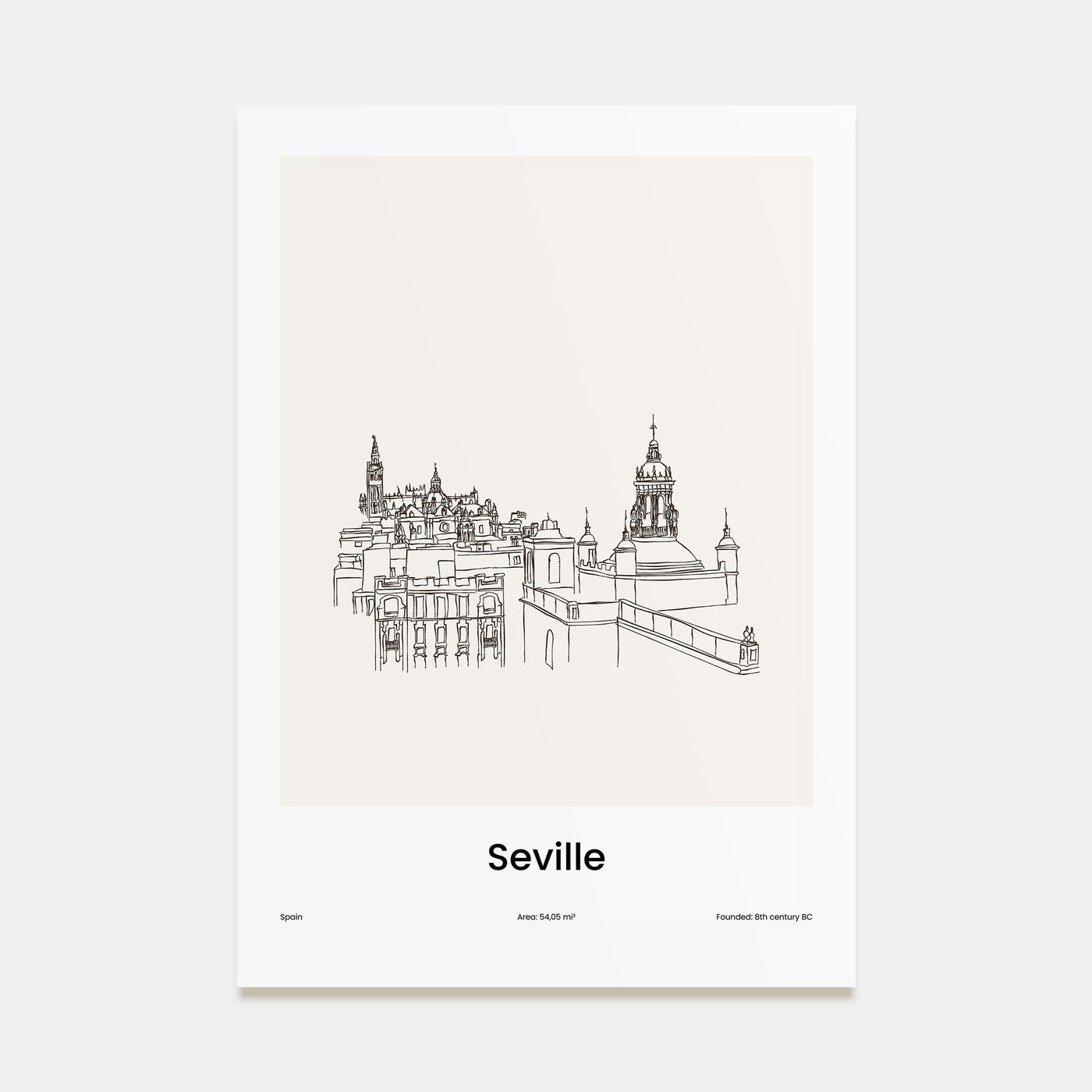 Seville Drawn Poster