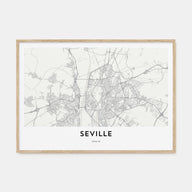 Seville Map Landscape Poster