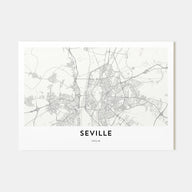Seville Map Landscape Poster
