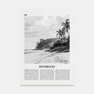 Seychelles Travel B&W Poster