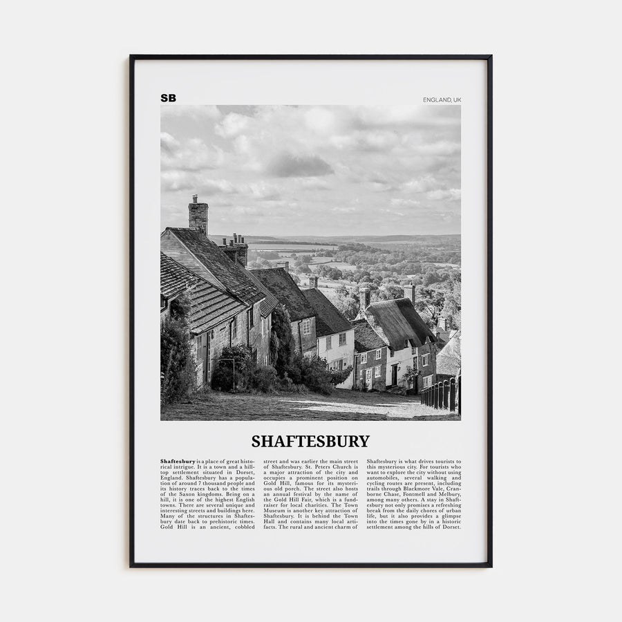 Shaftesbury Travel B&W Poster