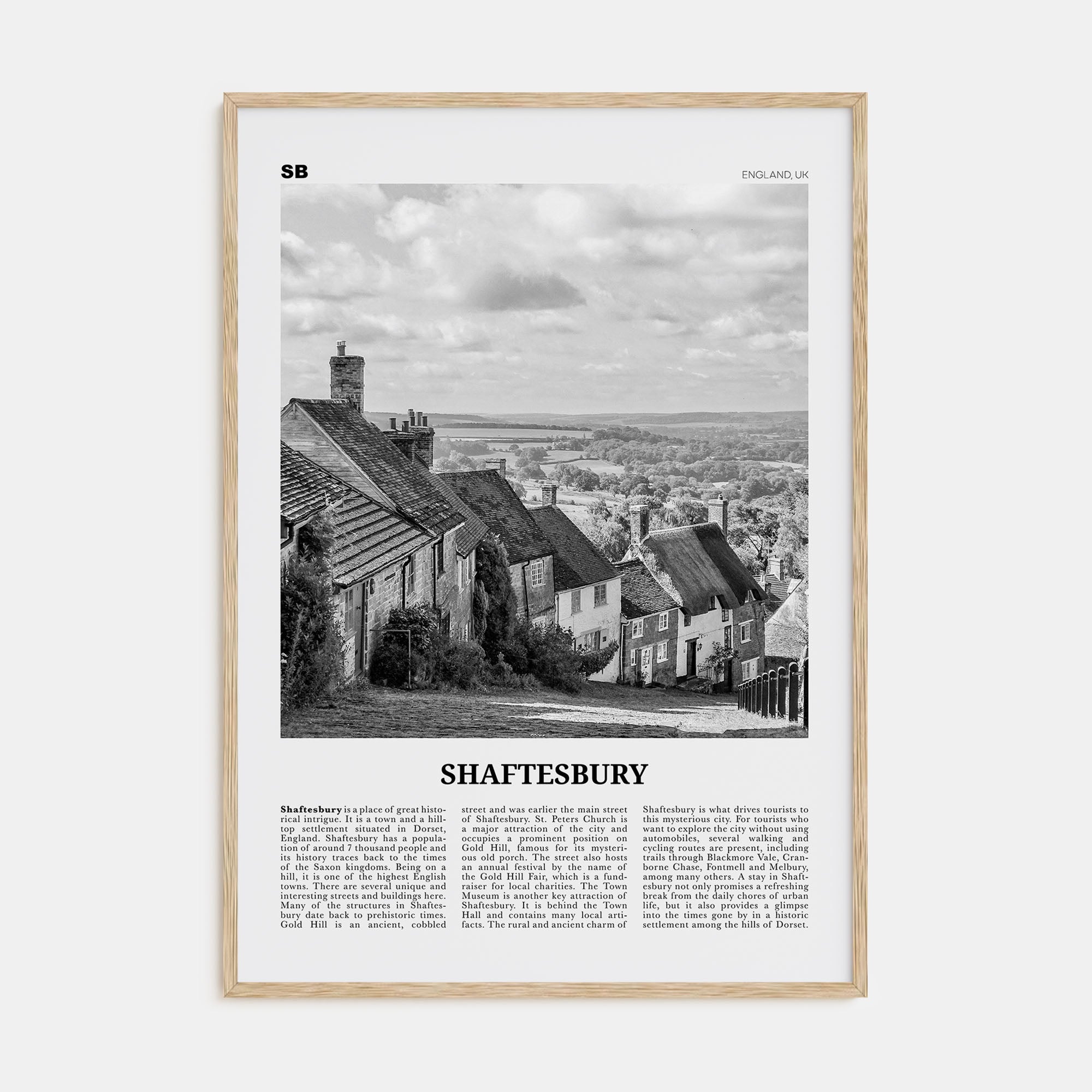 Shaftesbury Travel B&W Poster
