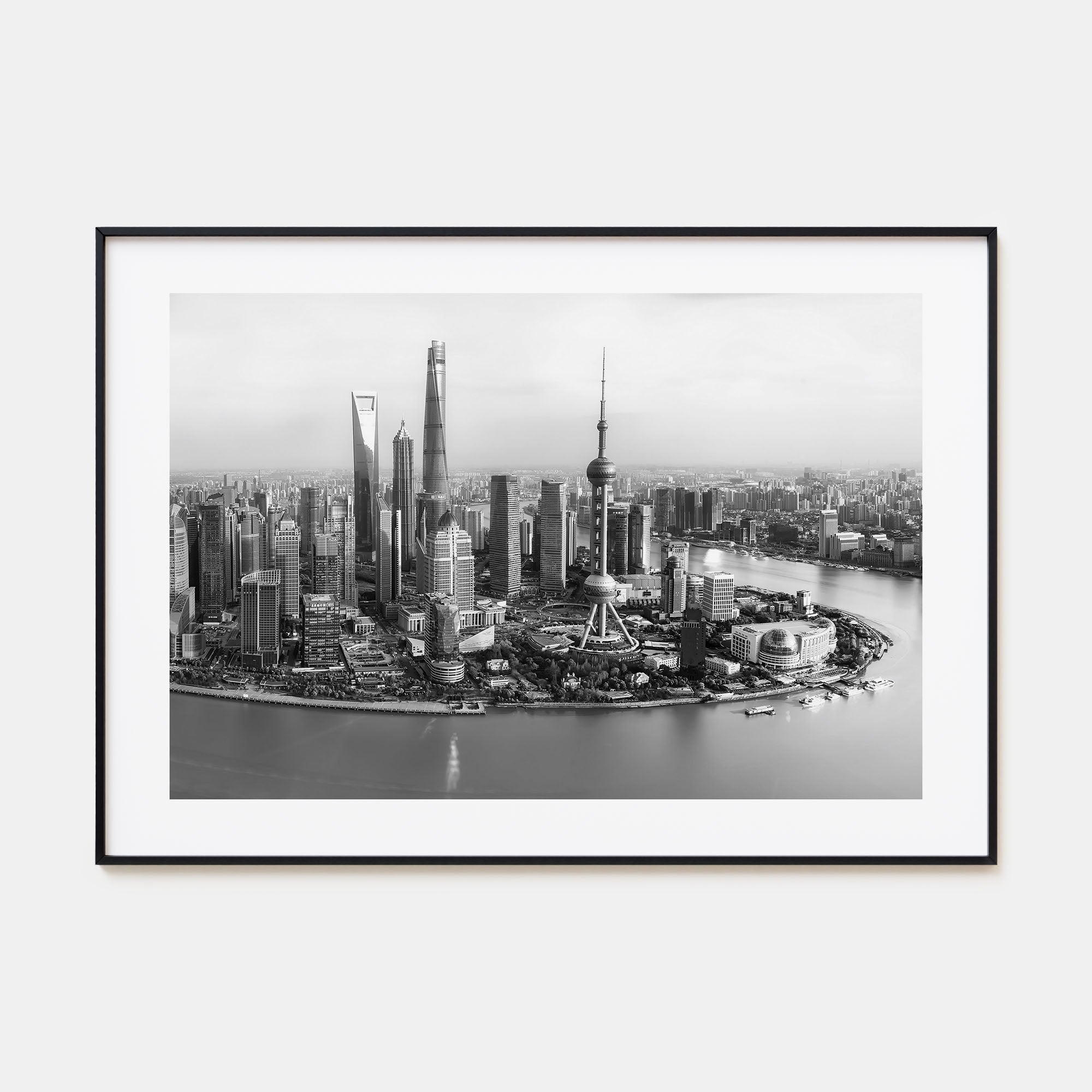 Shanghai Landscape B&W Poster
