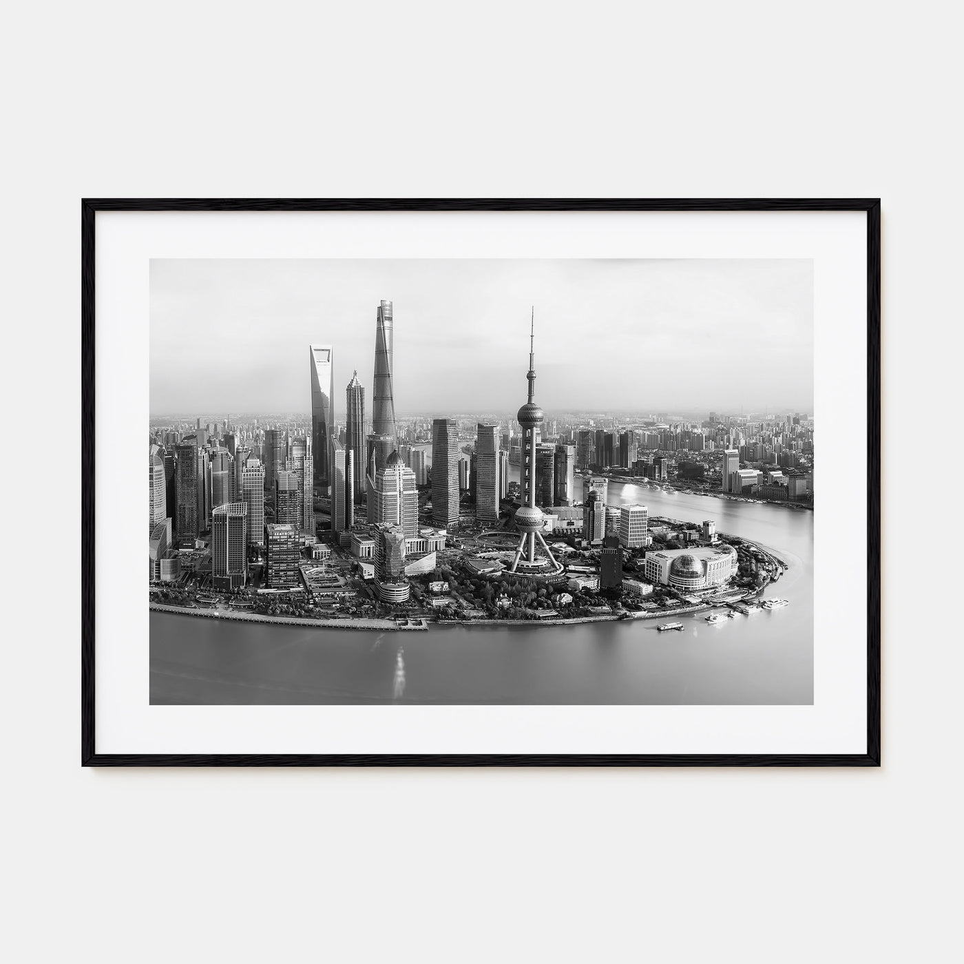 Shanghai Landscape B&W Poster