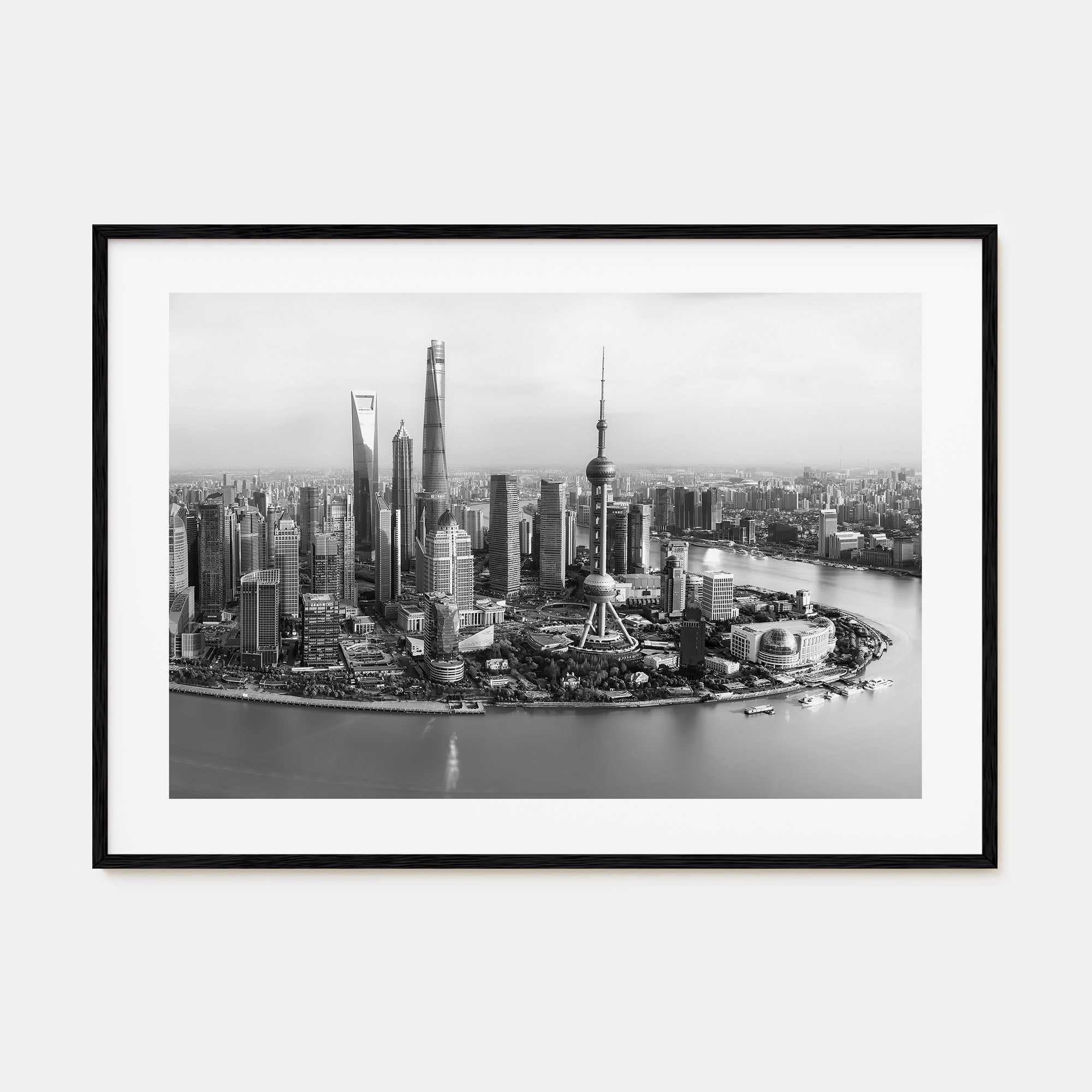 Shanghai Landscape B&W Poster
