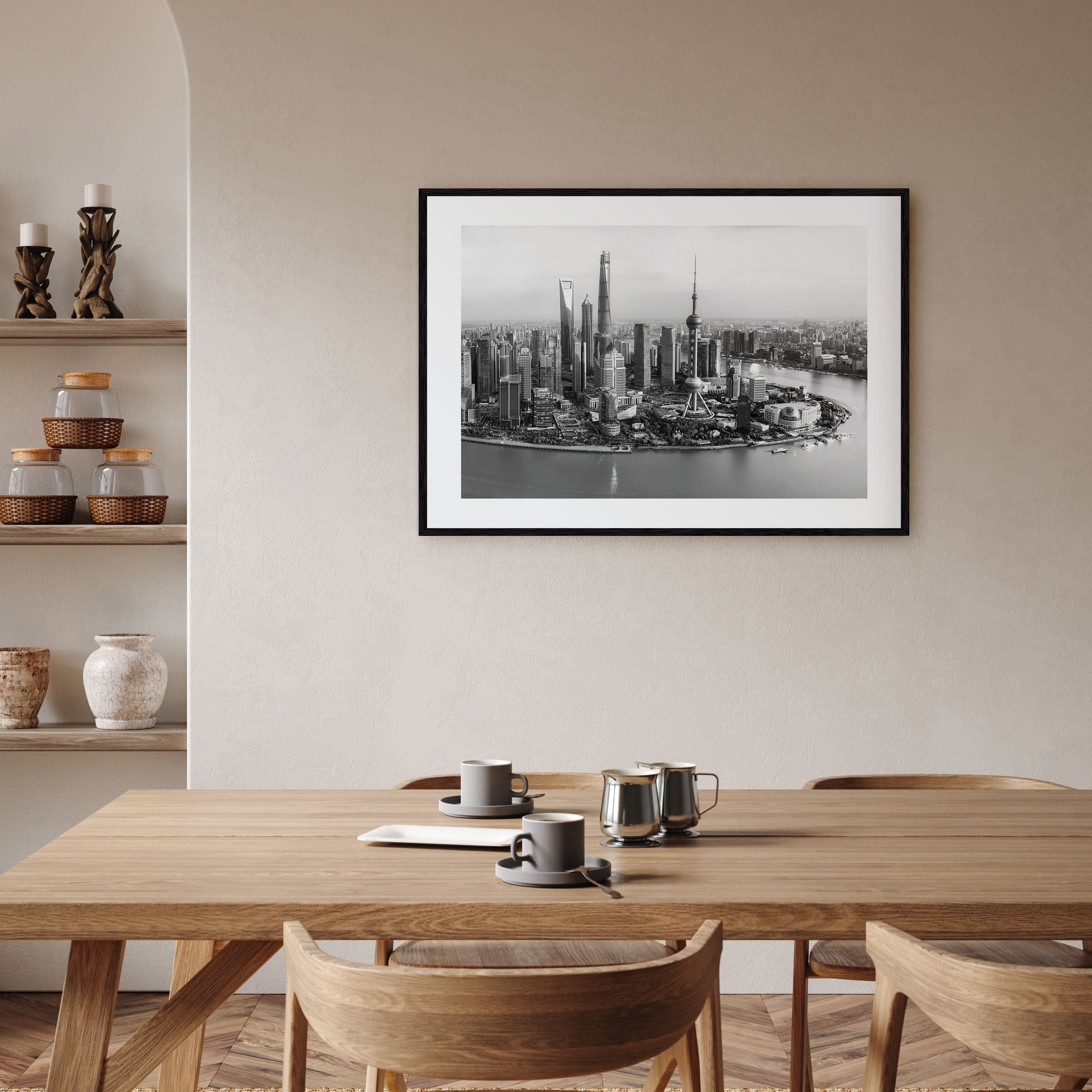 Shanghai Landscape B&W Poster