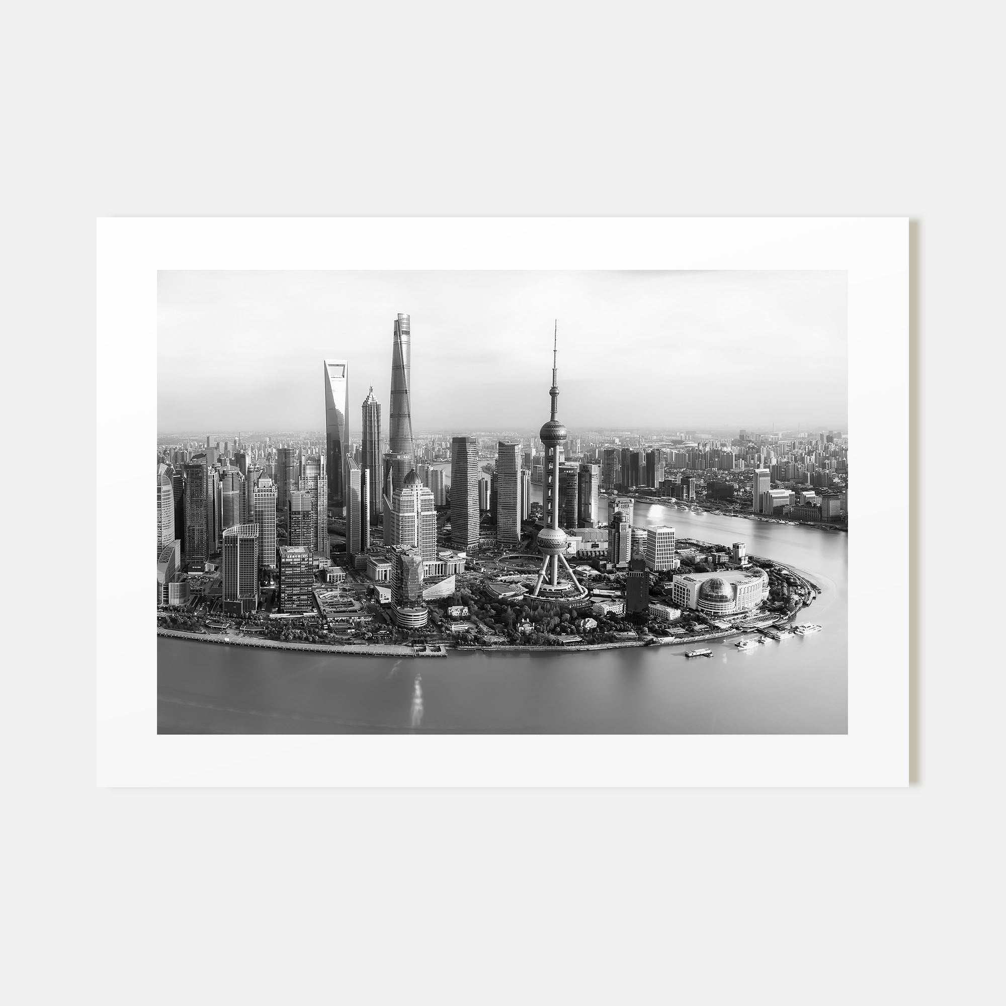 Shanghai Landscape B&W Poster