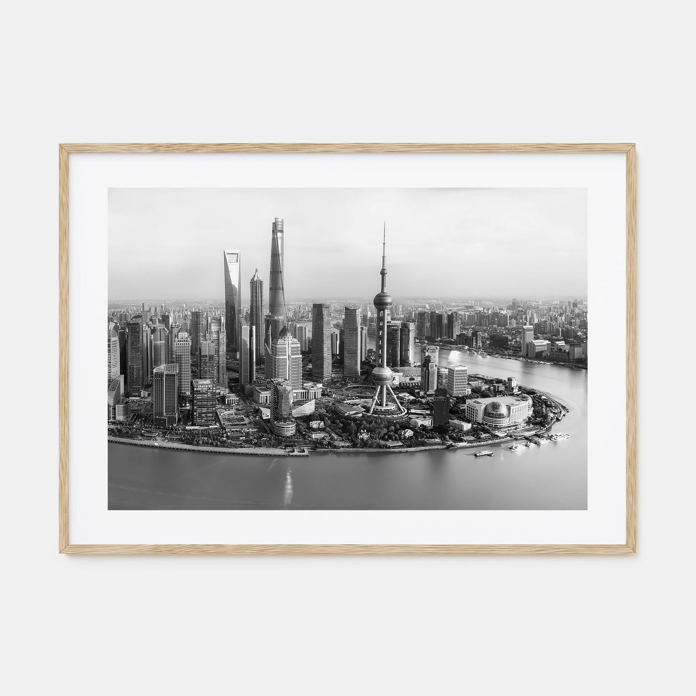 Shanghai Landscape B&W Poster
