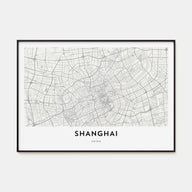 Shanghai Map Landscape Poster