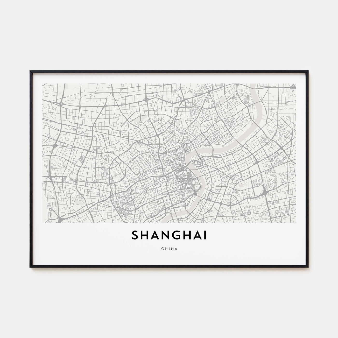 Shanghai Map Landscape Poster