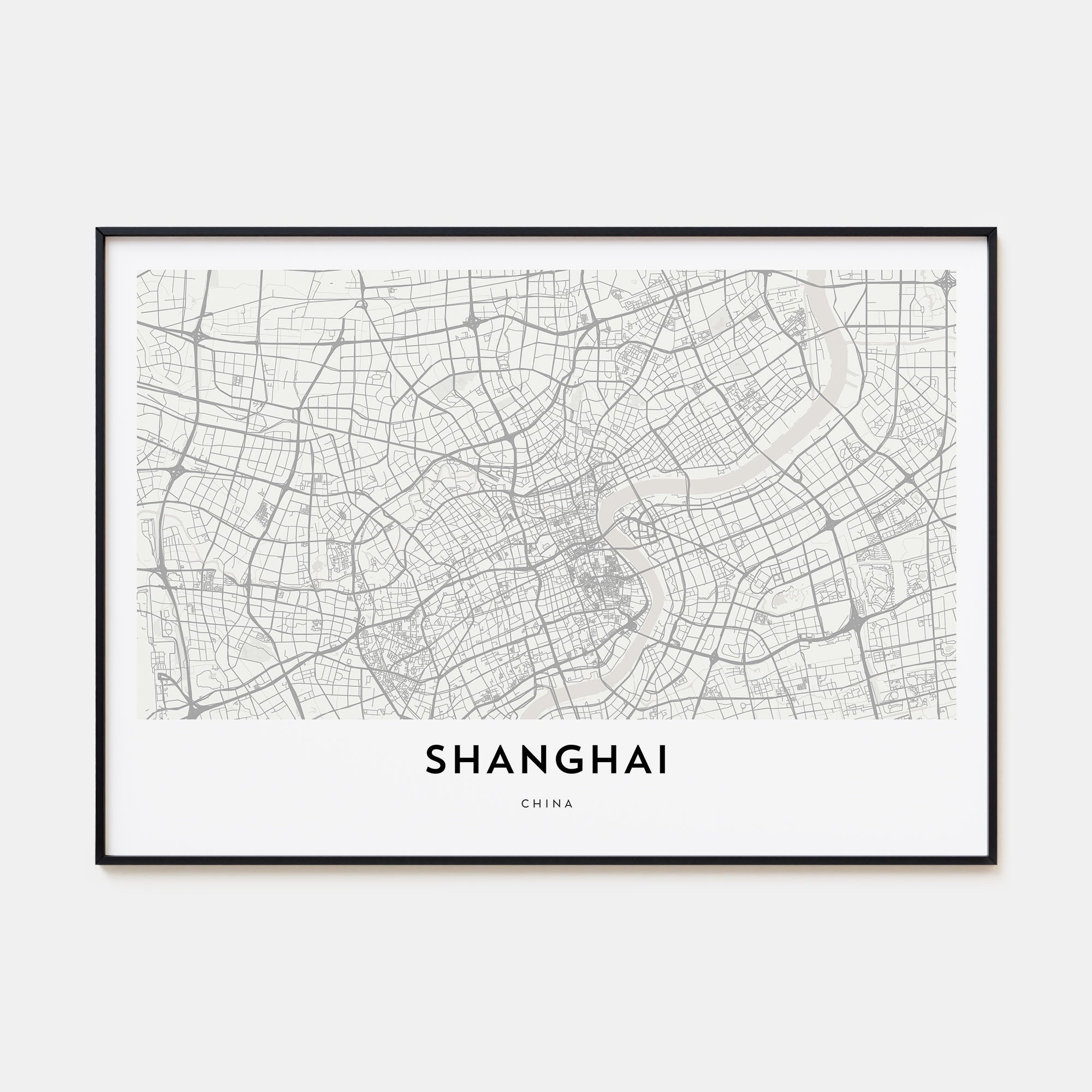 Shanghai Map Landscape Poster