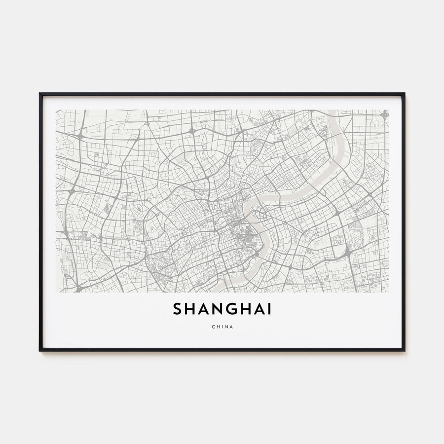 Shanghai Map Landscape Poster