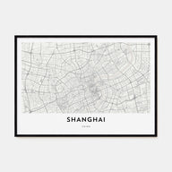 Shanghai Map Landscape Poster