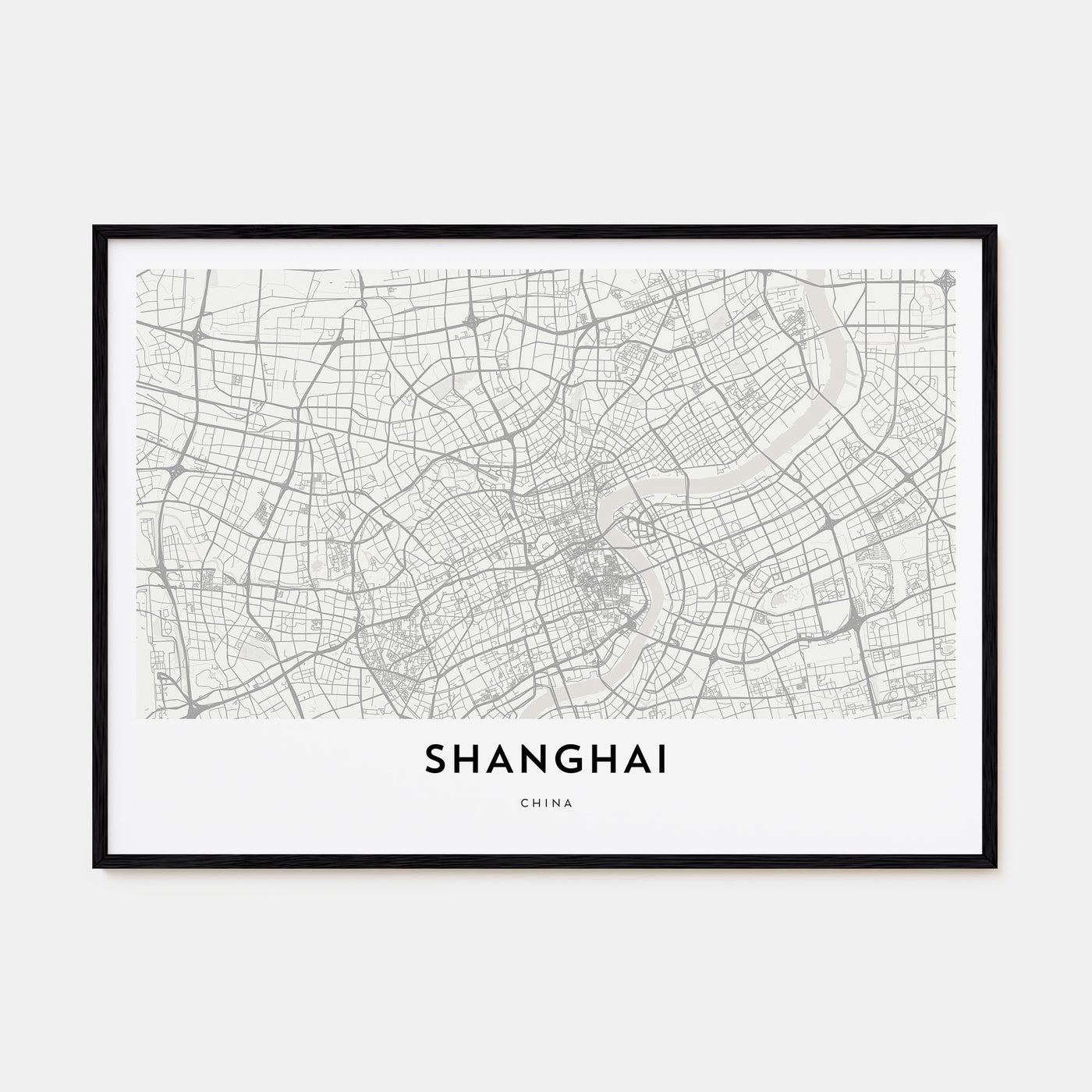 Shanghai Map Landscape Poster