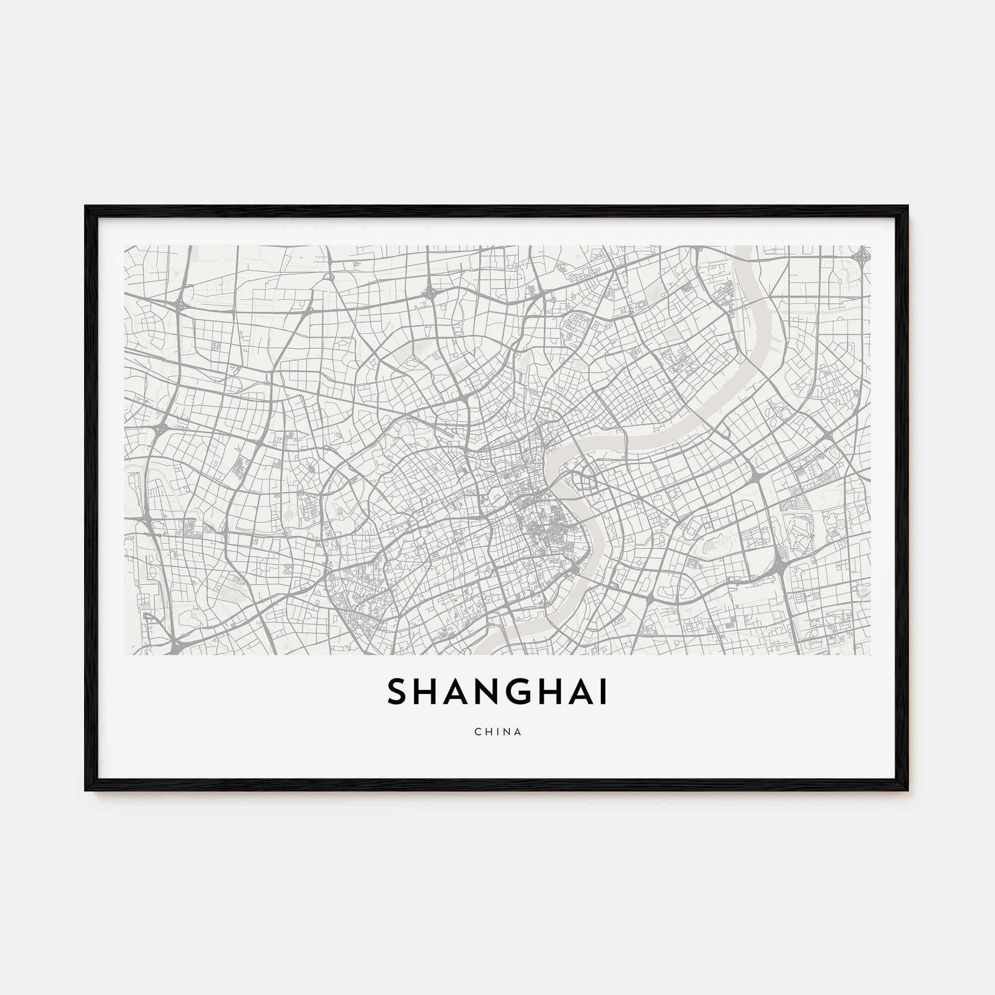 Shanghai Map Landscape Poster
