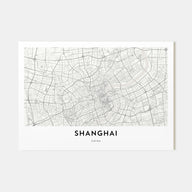 Shanghai Map Landscape Poster