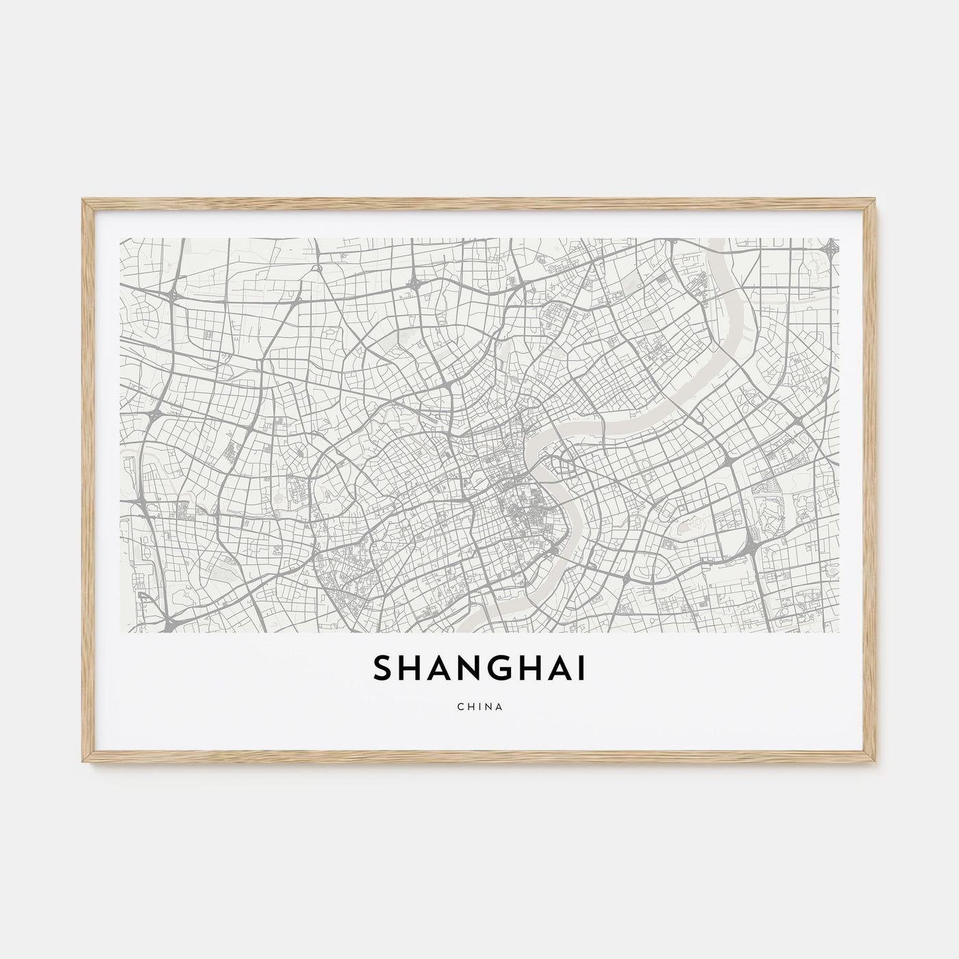 Shanghai Map Landscape Poster