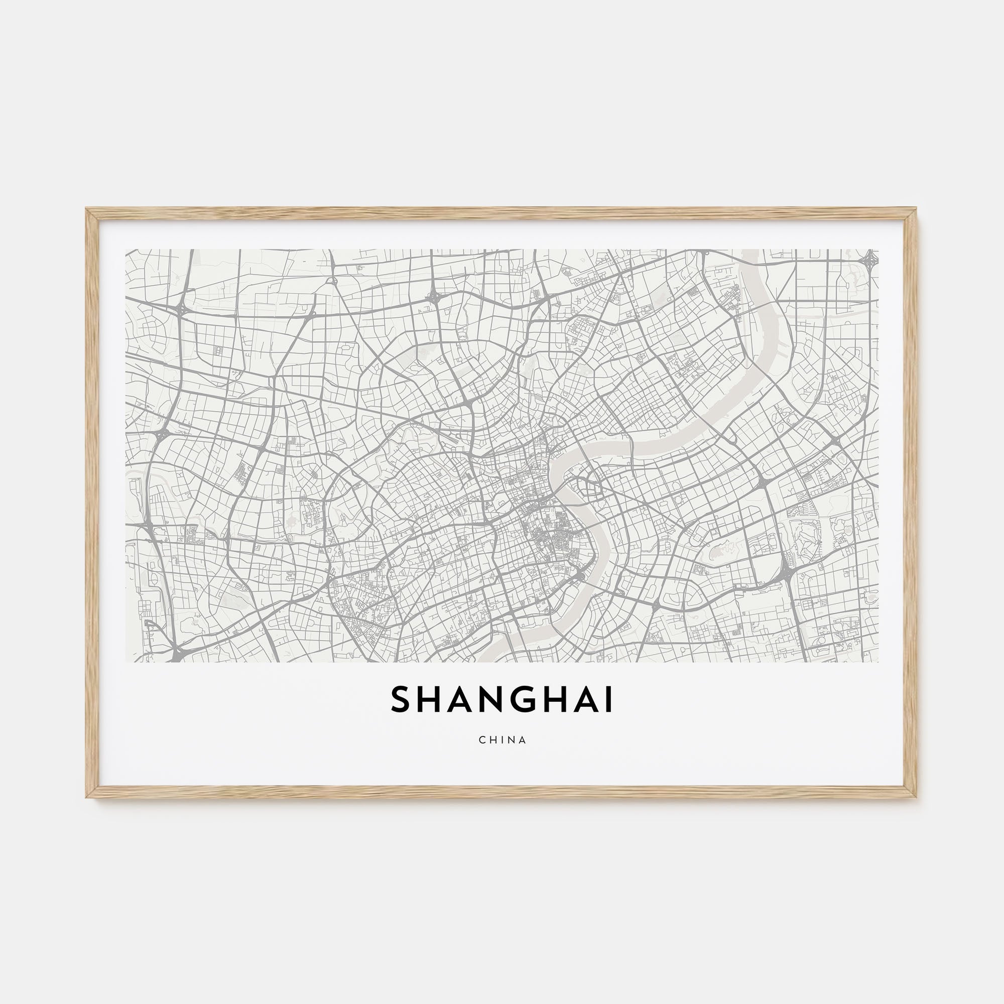 Shanghai Map Landscape Poster
