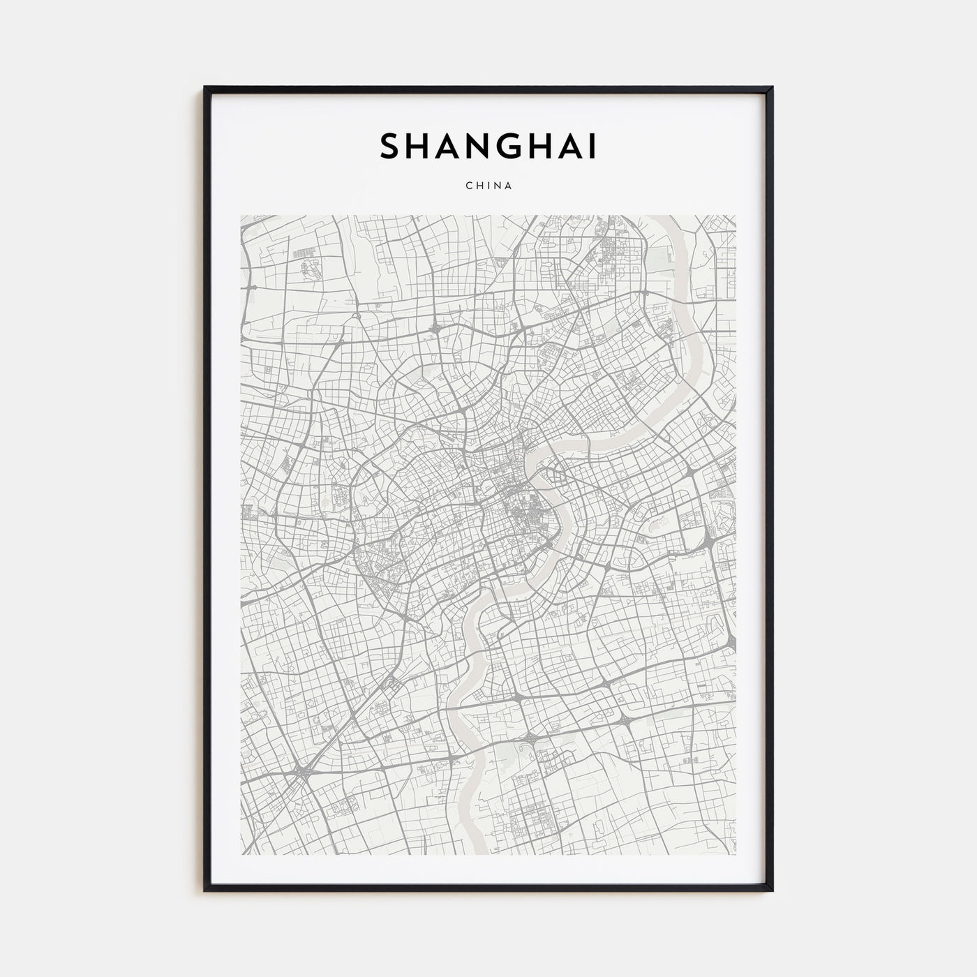 Shanghai Map Portrait Poster