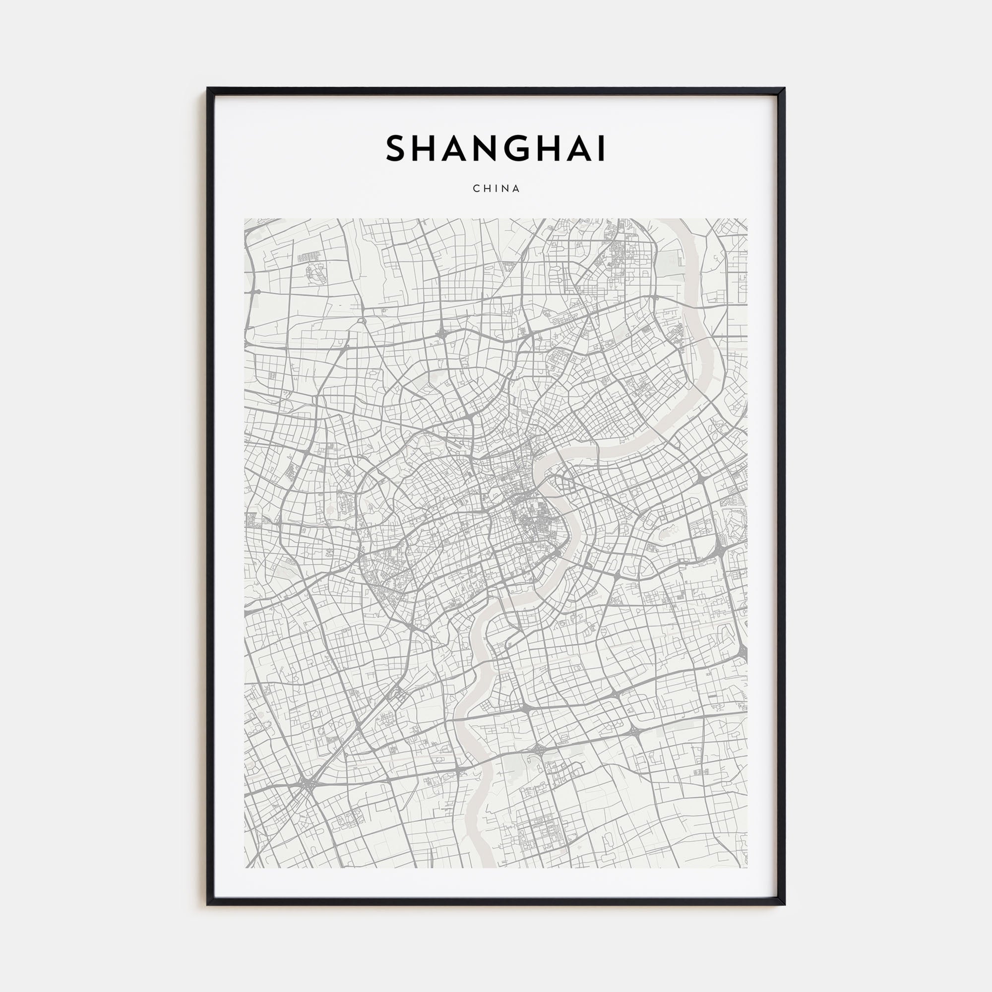 Shanghai Map Portrait Poster