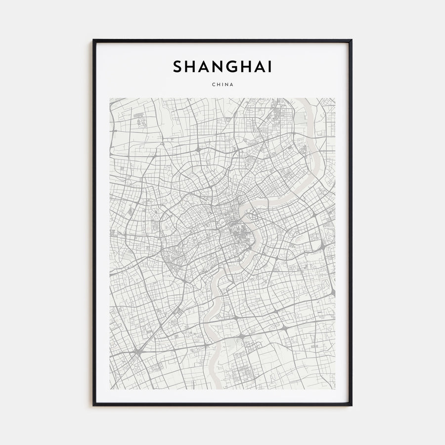 Shanghai Map Portrait Poster