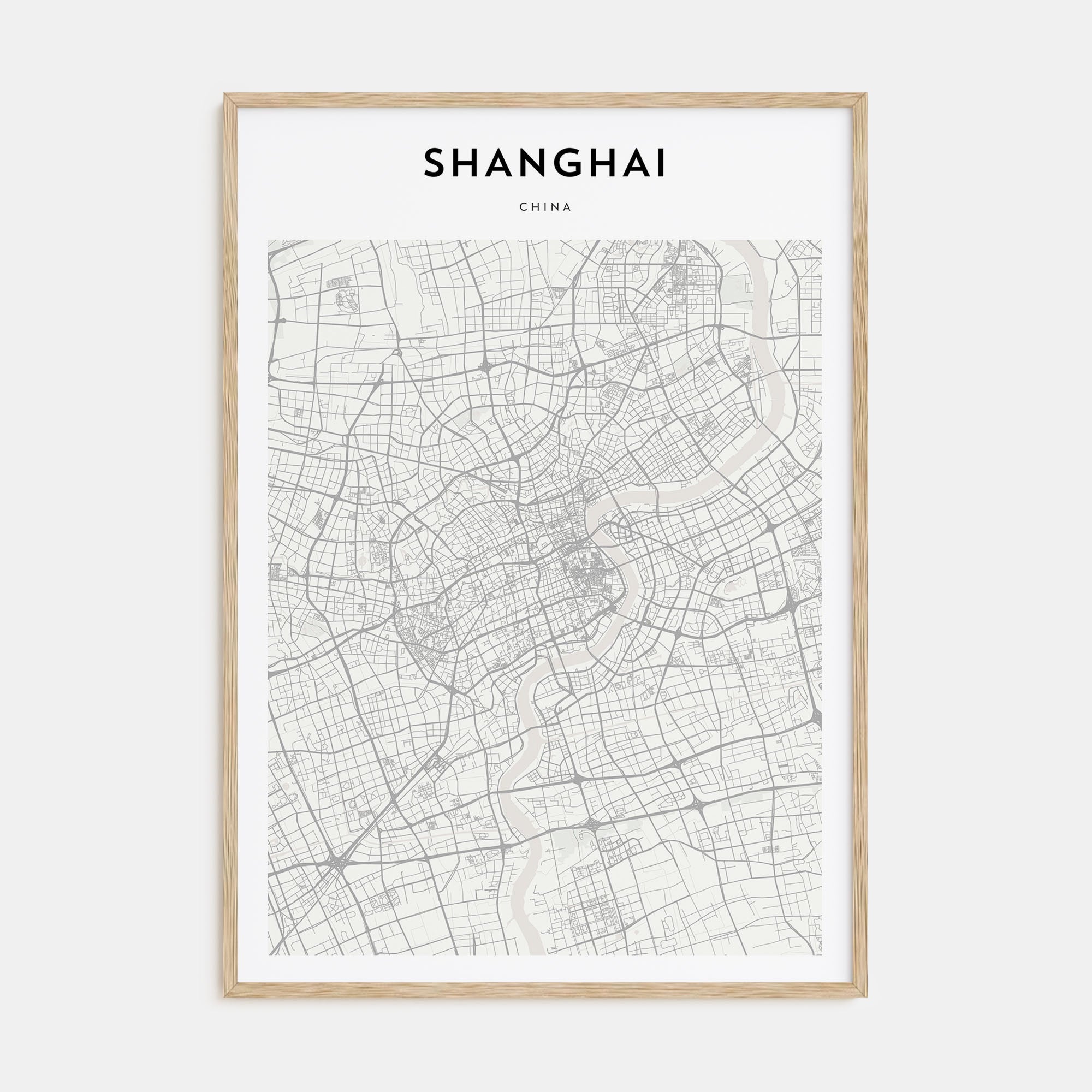 Shanghai Map Portrait Poster