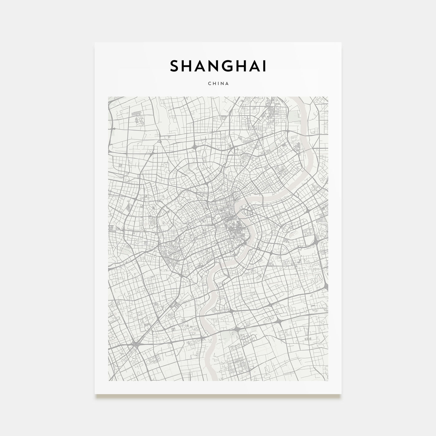 Shanghai Map Portrait Poster