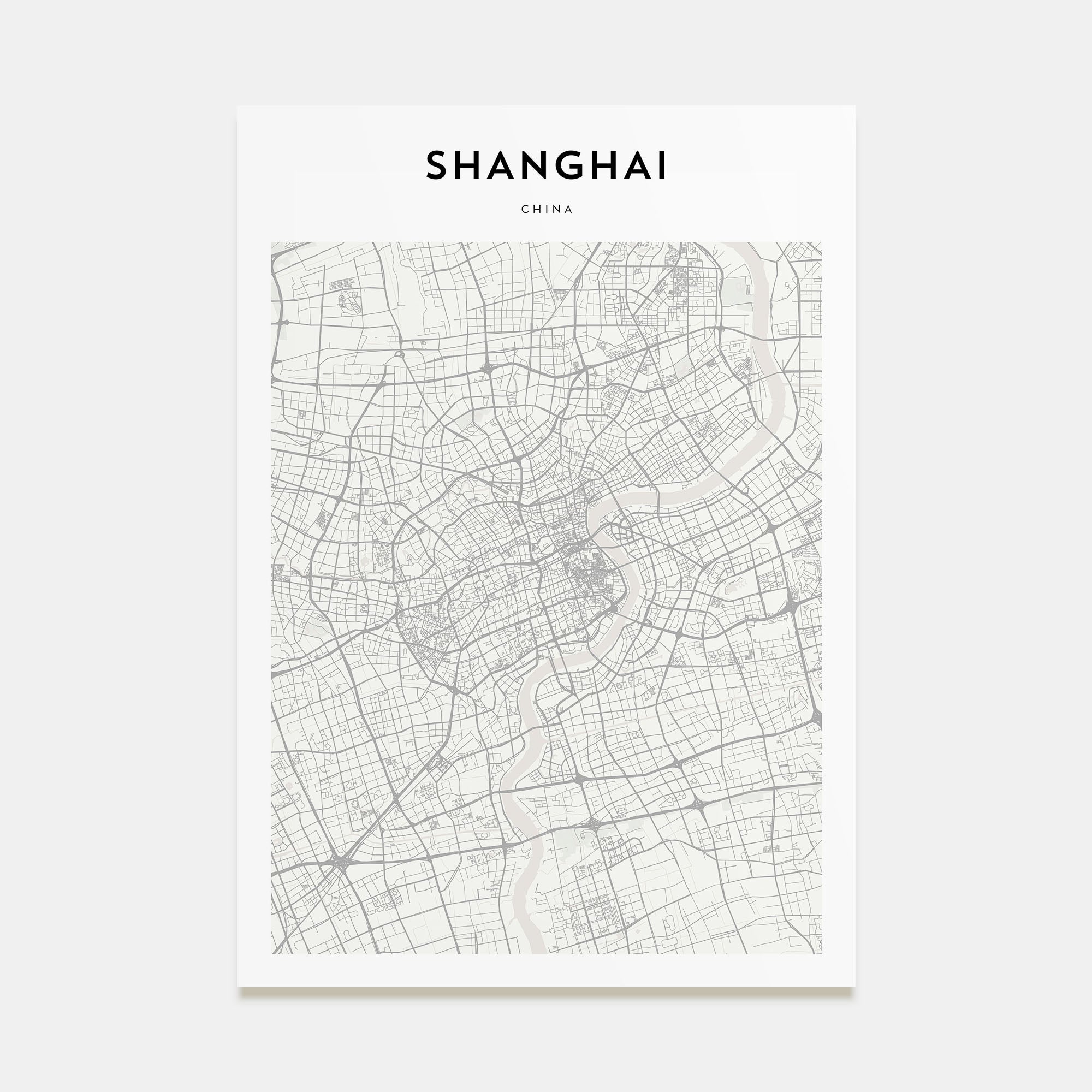 Shanghai Map Portrait Poster