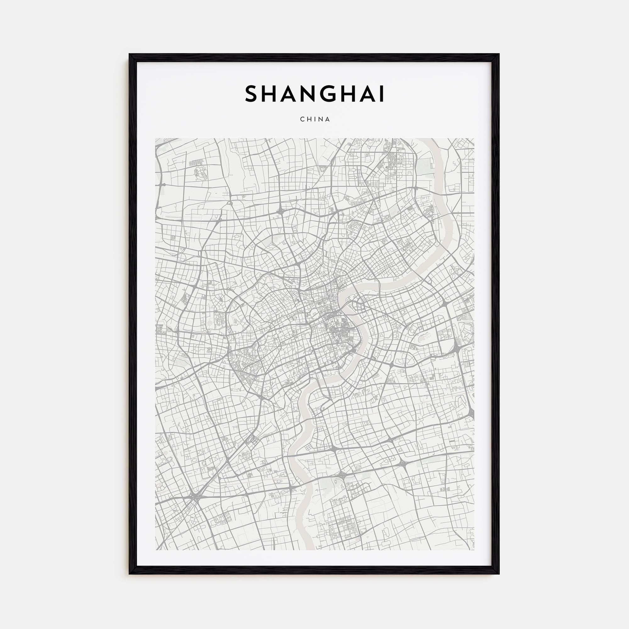 Shanghai Map Portrait Poster