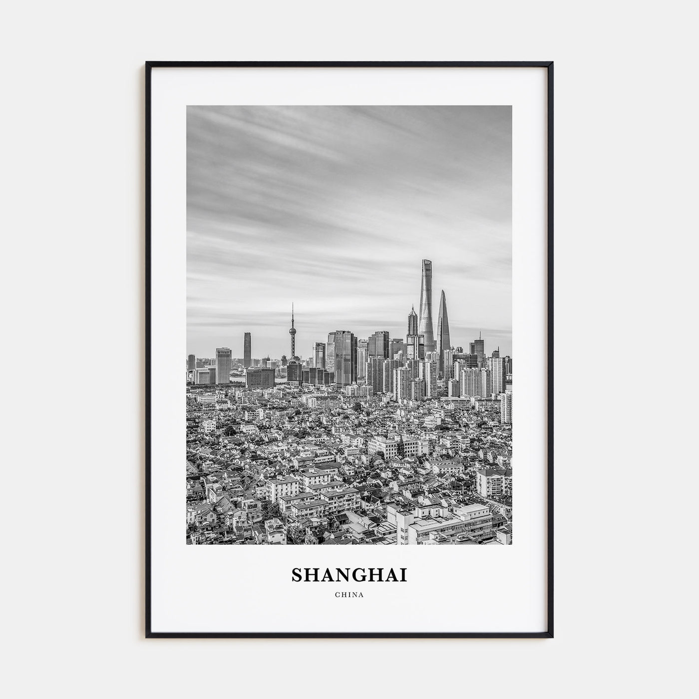 Shanghai Portrait B&W No 3 Poster