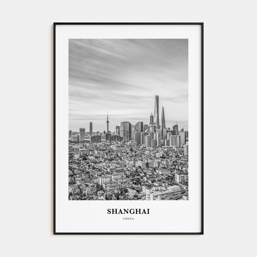 Shanghai Portrait B&W No 3 Poster
