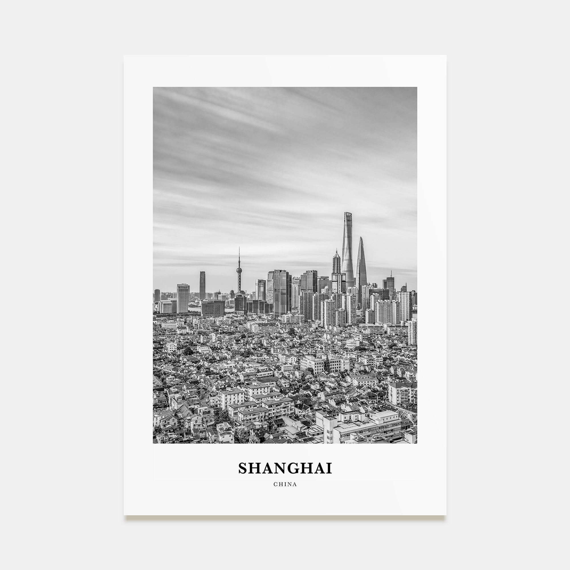 Shanghai Portrait B&W No 3 Poster