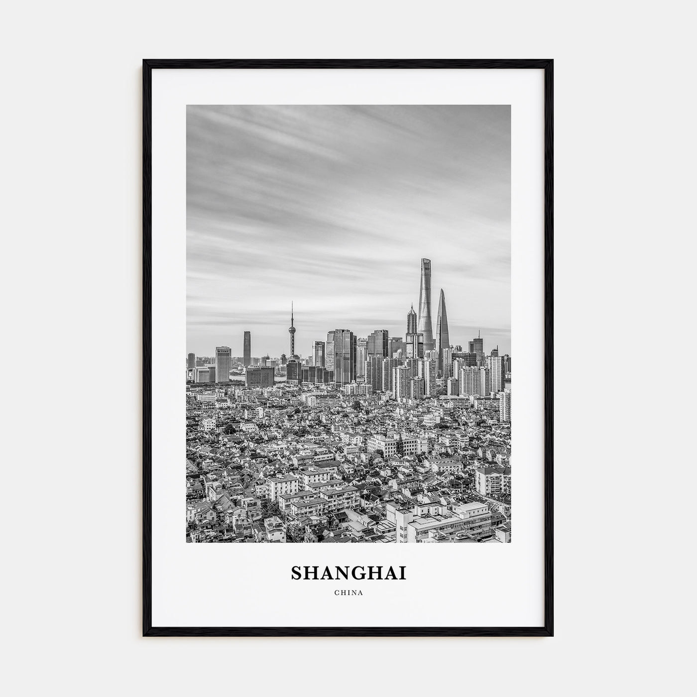 Shanghai Portrait B&W No 3 Poster