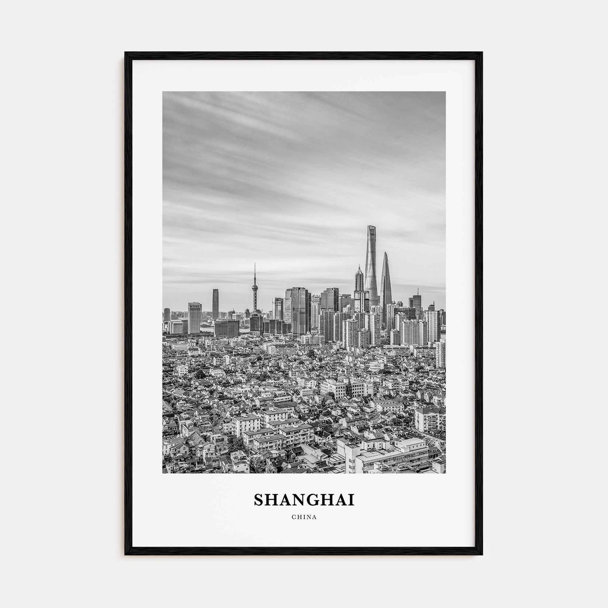 Shanghai Portrait B&W No 3 Poster