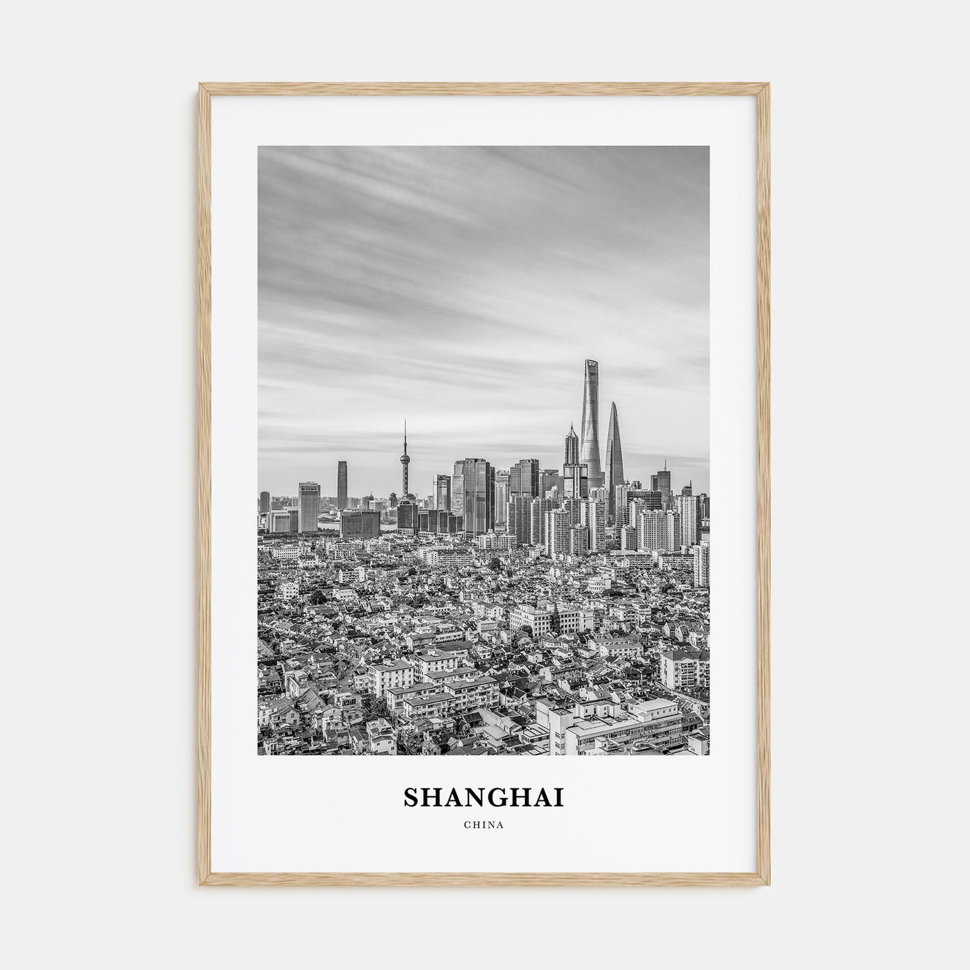 Shanghai Portrait B&W No 3 Poster