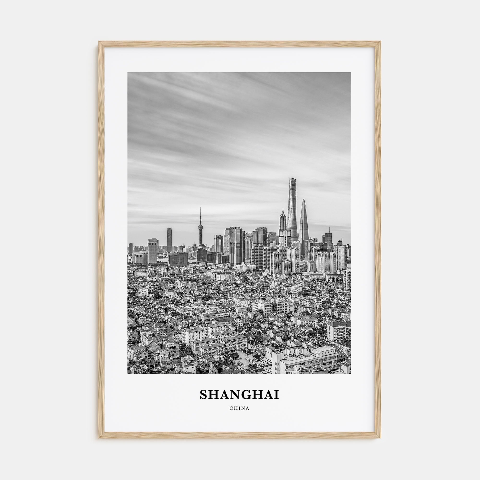 Shanghai Portrait B&W No 3 Poster