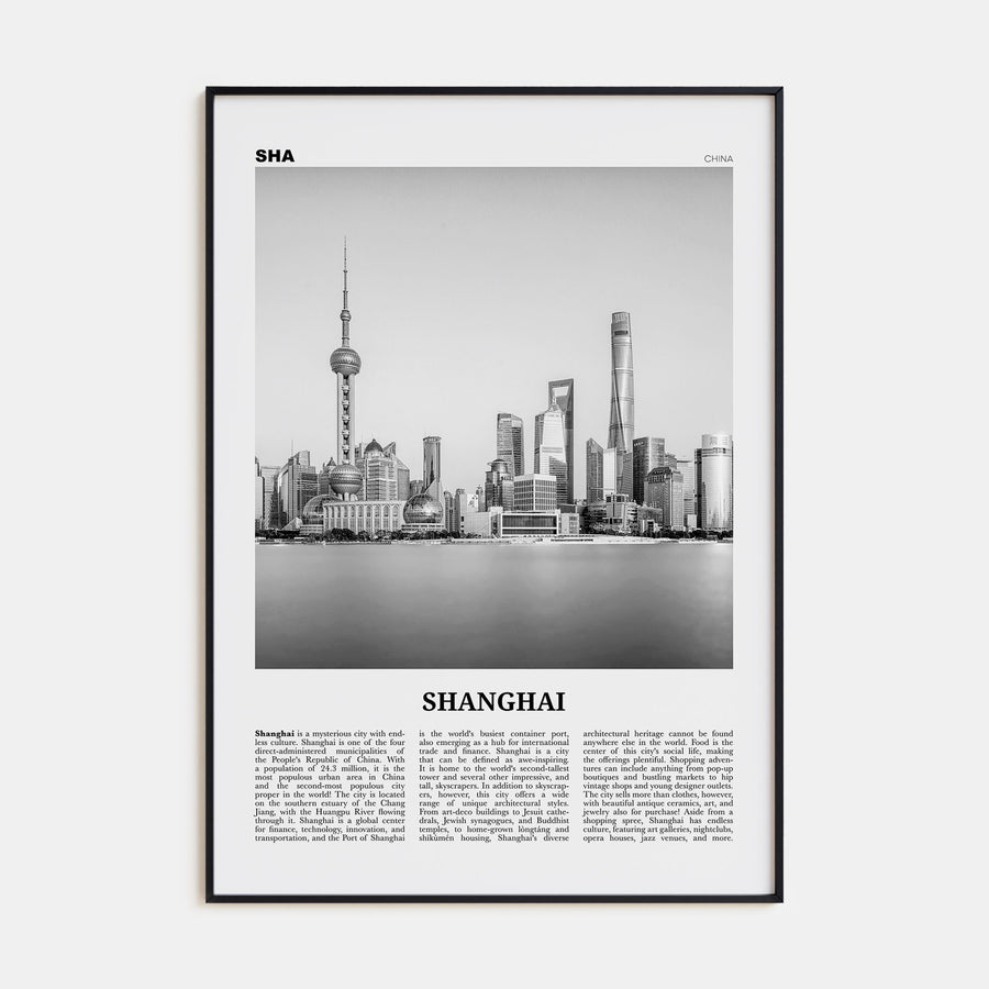 Shanghai Travel B&W No 2 Poster