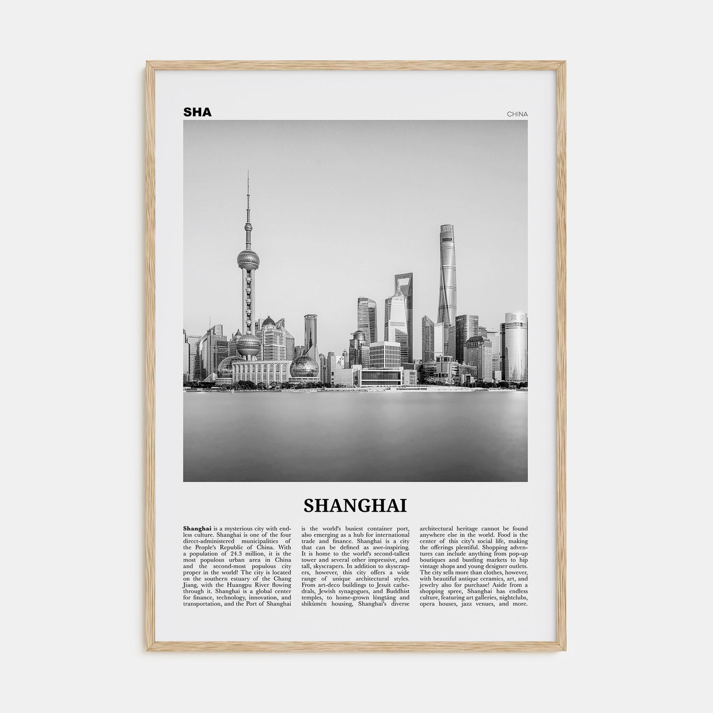Shanghai Travel B&W No 2 Poster