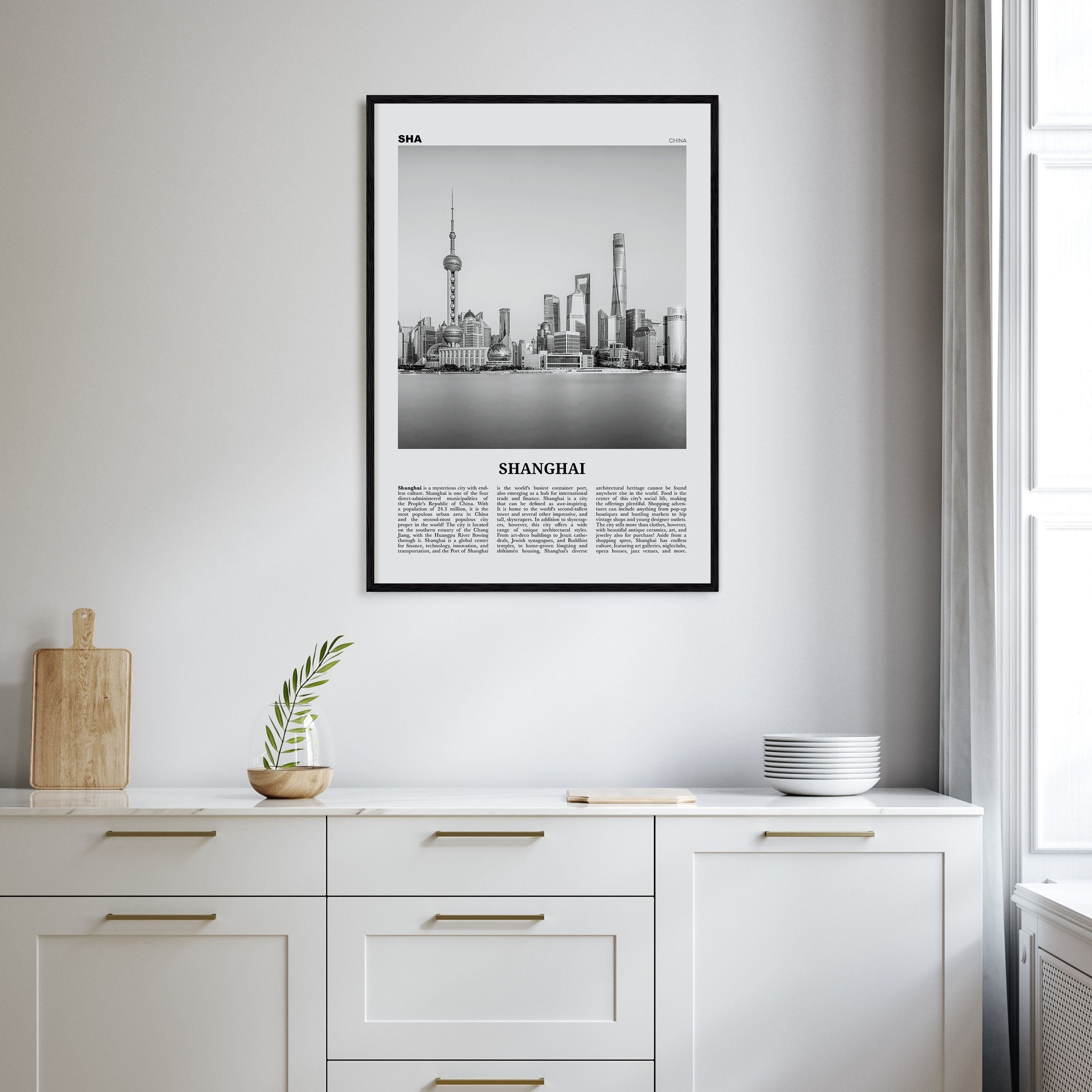 Shanghai Travel B&W No 2 Poster