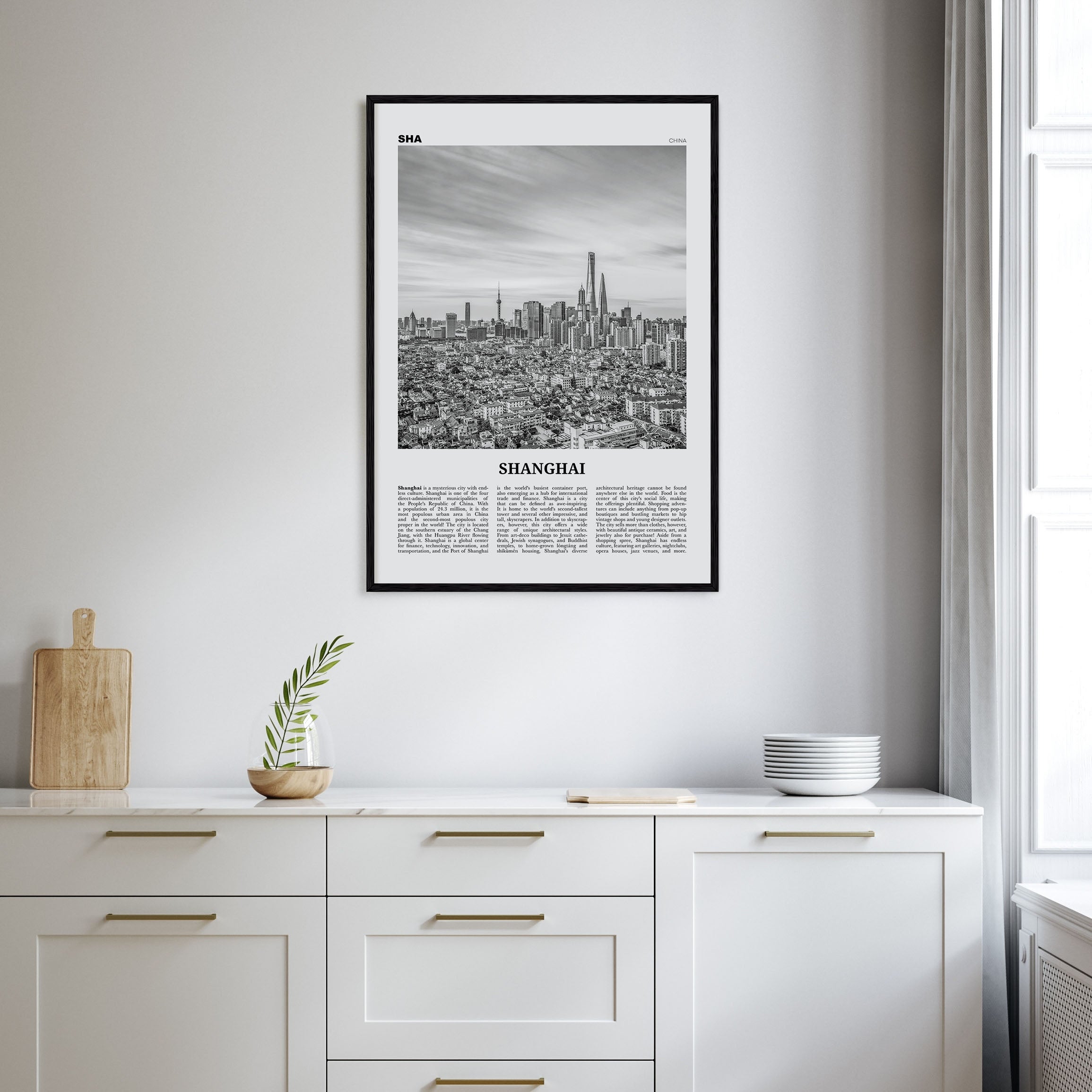 Shanghai Travel B&W No 3 Poster