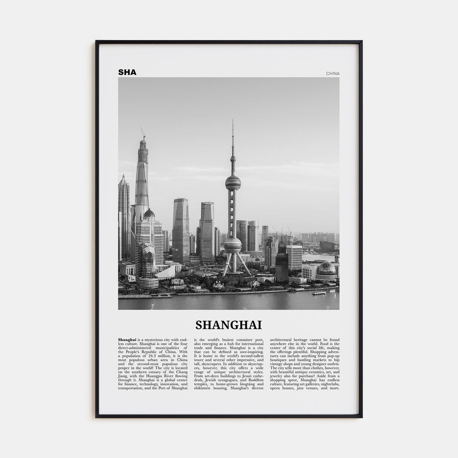 Shanghai Travel B&W No 4 Poster