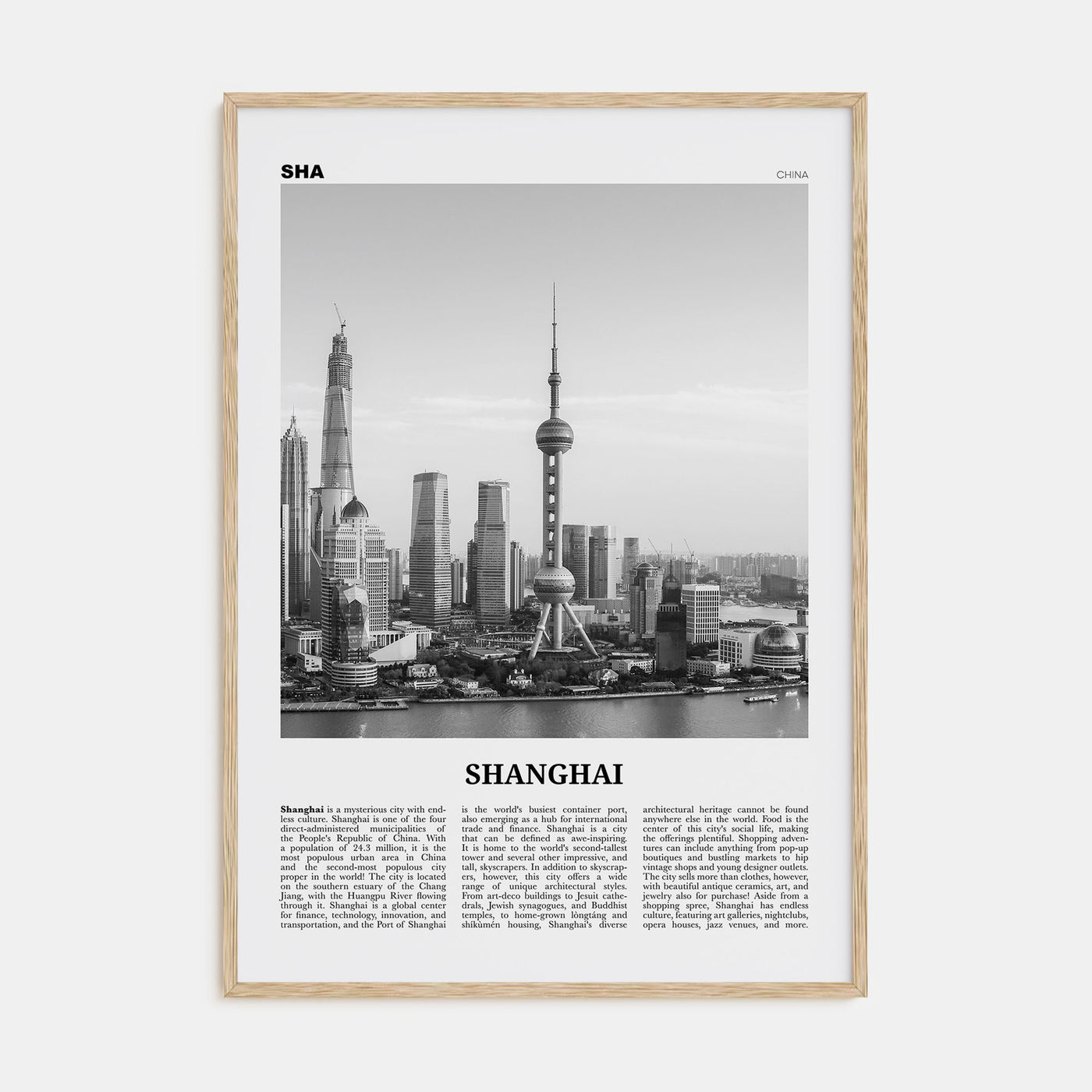 Shanghai Travel B&W No 4 Poster